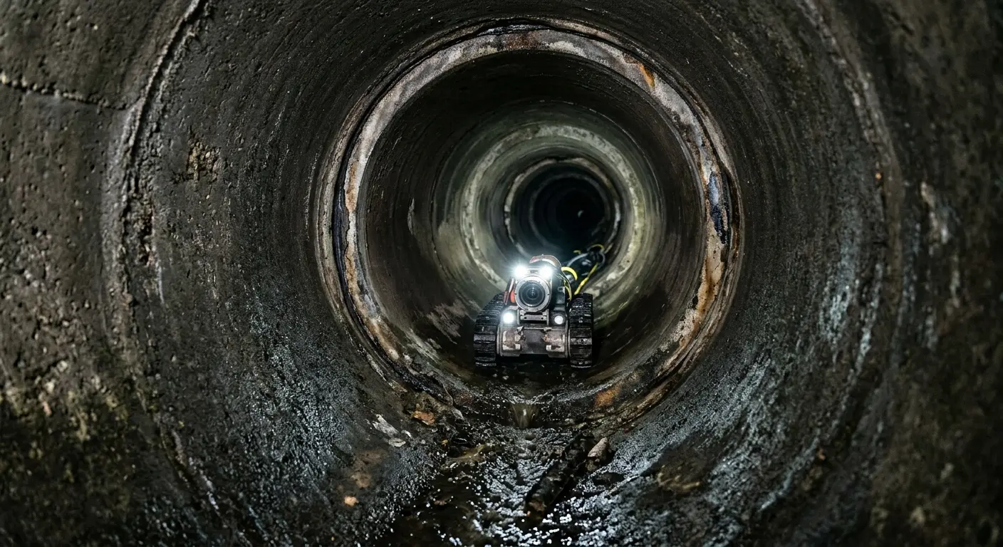Robotic sewer camera inspecting pipe interior for Drain Snake Service in Boulder